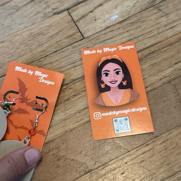 Halloween pillsbury cookie earrings ghost and pumpkin cookie - sterling silver - Picture 7 of 8